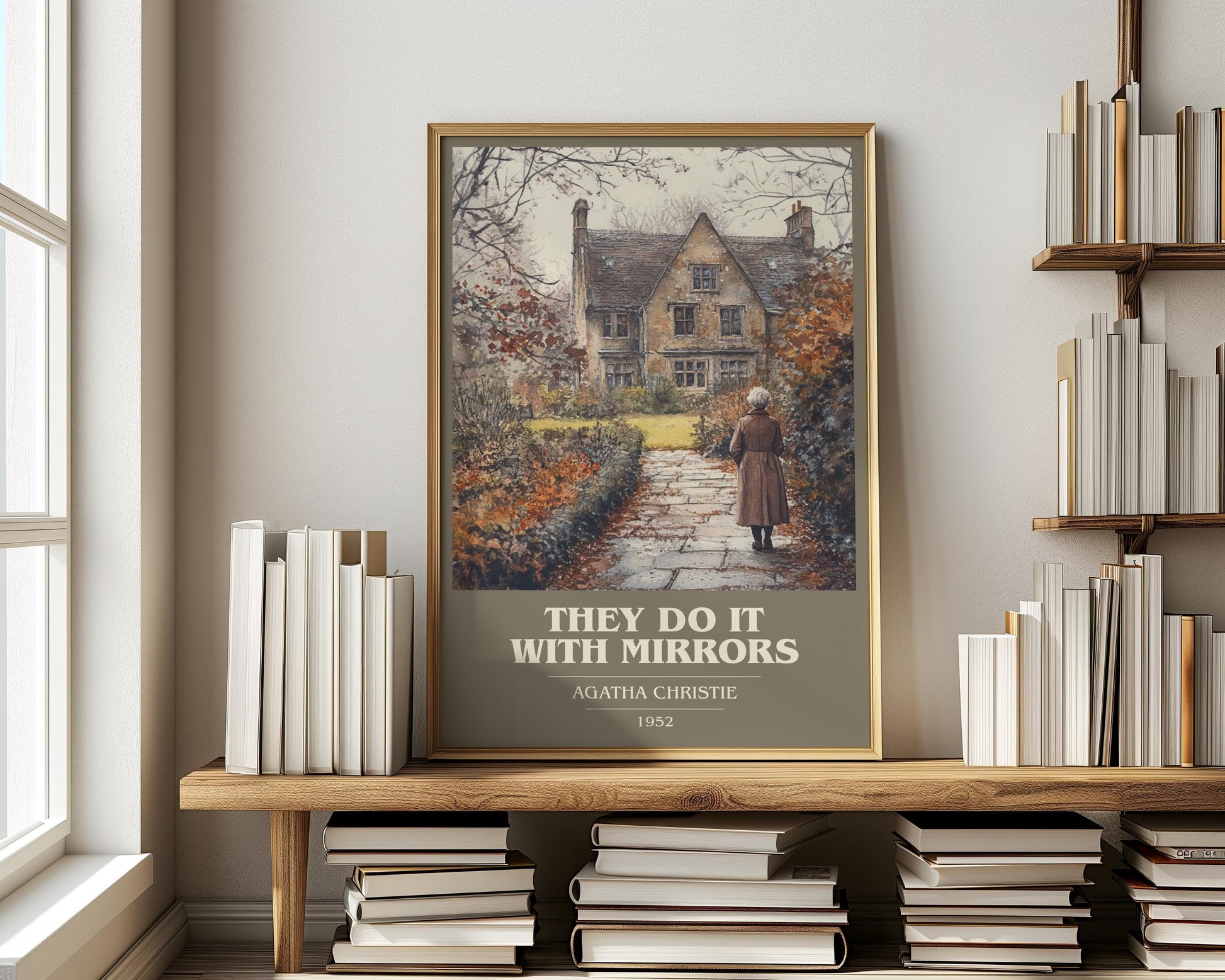 They Do It With Mirrors by Agatha Christie | Book Poster | Literary Art Gift For Book Lover | Novel Inspired Wall Art | Free Delivery