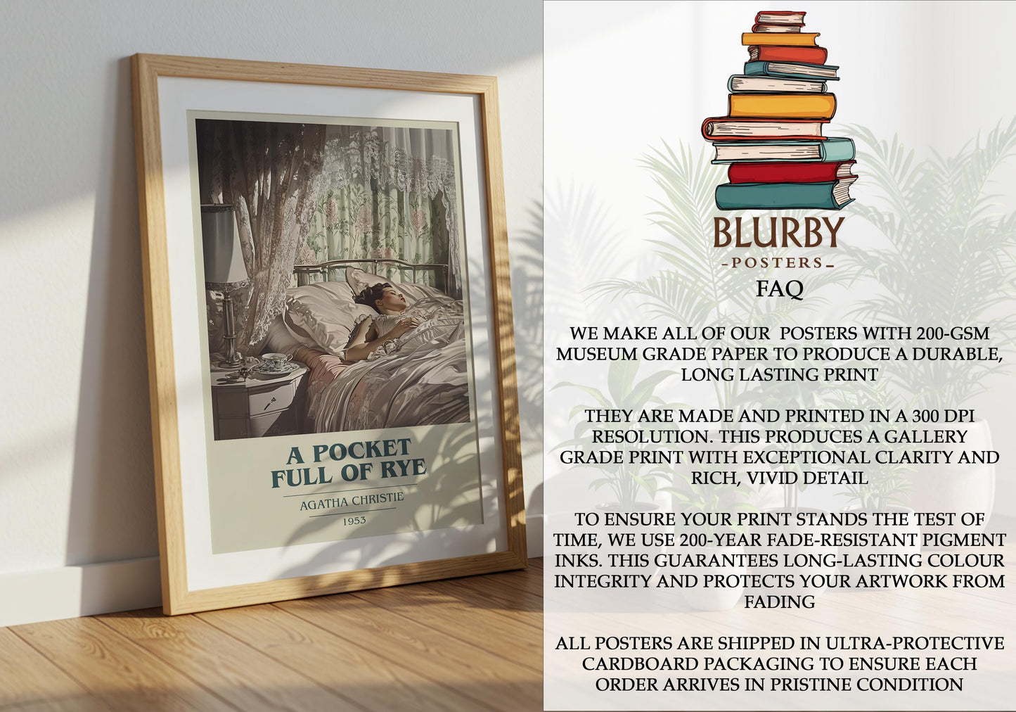 A Pocket Full Of Rye by Agatha Christie | Book Poster | Literary Art Gift For Book Lover | Novel Inspired Wall Art | Free Delivery