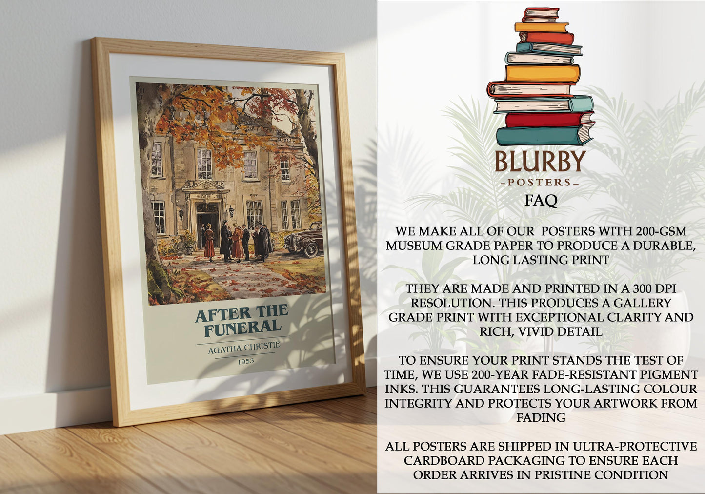After The Funeral by Agatha Christie | Book Poster | Literary Art Gift For Book Lover | Novel Inspired Wall Art | Free Delivery