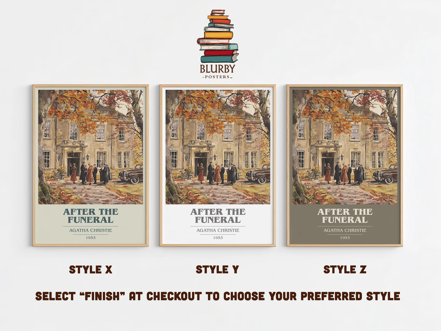 After The Funeral by Agatha Christie | Book Poster | Literary Art Gift For Book Lover | Novel Inspired Wall Art | Free Delivery