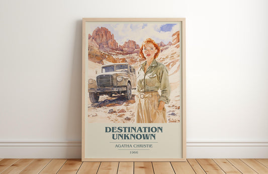 Destination Unknown by Agatha Christie | Book Poster | Literary Art Gift For Book Lover | Novel Inspired Wall Art | Free Delivery