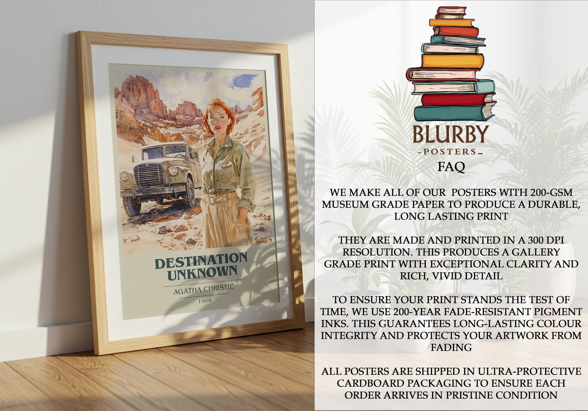 Destination Unknown by Agatha Christie | Book Poster | Literary Art Gift For Book Lover | Novel Inspired Wall Art | Free Delivery