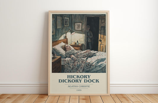 Hickory Dickory Dock by Agatha Christie | Book Poster | Literary Art Gift For Book Lover | Novel Inspired Wall Art | Free Delivery