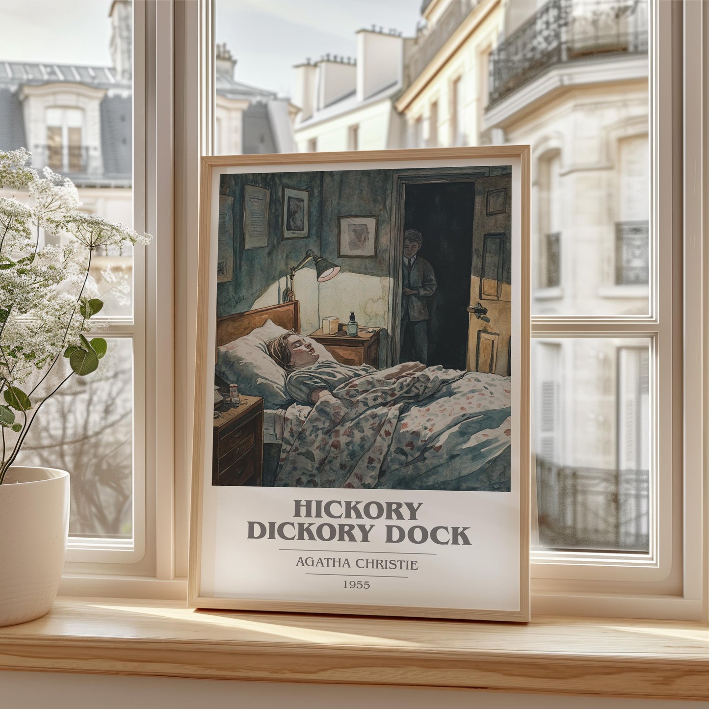 Hickory Dickory Dock by Agatha Christie | Book Poster | Literary Art Gift For Book Lover | Novel Inspired Wall Art | Free Delivery