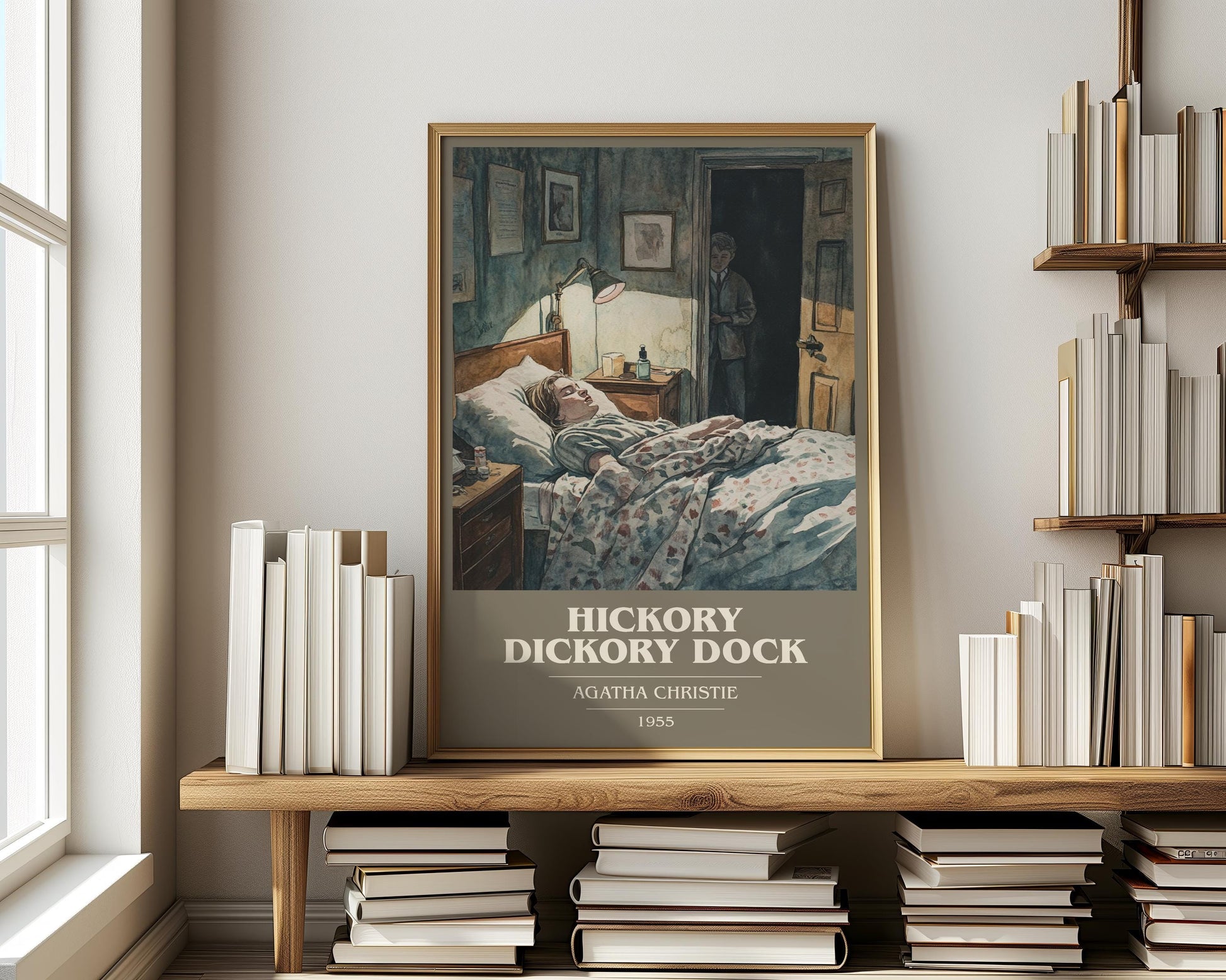 Hickory Dickory Dock by Agatha Christie | Book Poster | Literary Art Gift For Book Lover | Novel Inspired Wall Art | Free Delivery