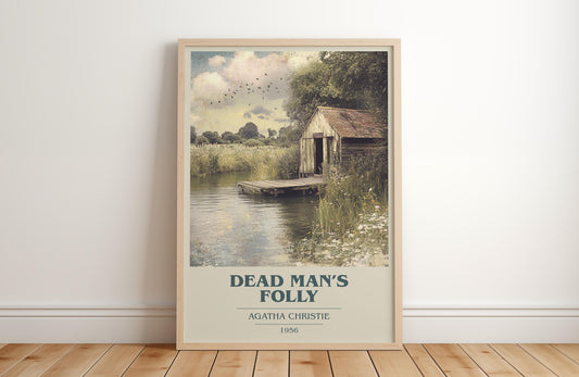 Dead Mans Folly by Agatha Christie | Book Poster | Literary Art Gift For Book Lover | Novel Inspired Wall Art | Free Delivery