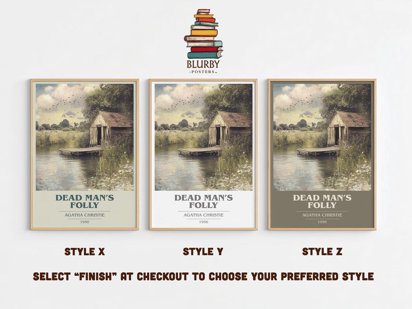 Dead Mans Folly by Agatha Christie | Book Poster | Literary Art Gift For Book Lover | Novel Inspired Wall Art | Free Delivery