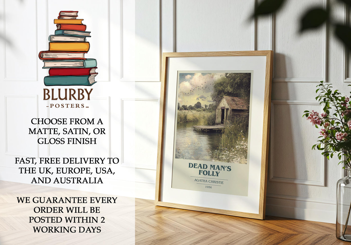 Dead Mans Folly by Agatha Christie | Book Poster | Literary Art Gift For Book Lover | Novel Inspired Wall Art | Free Delivery