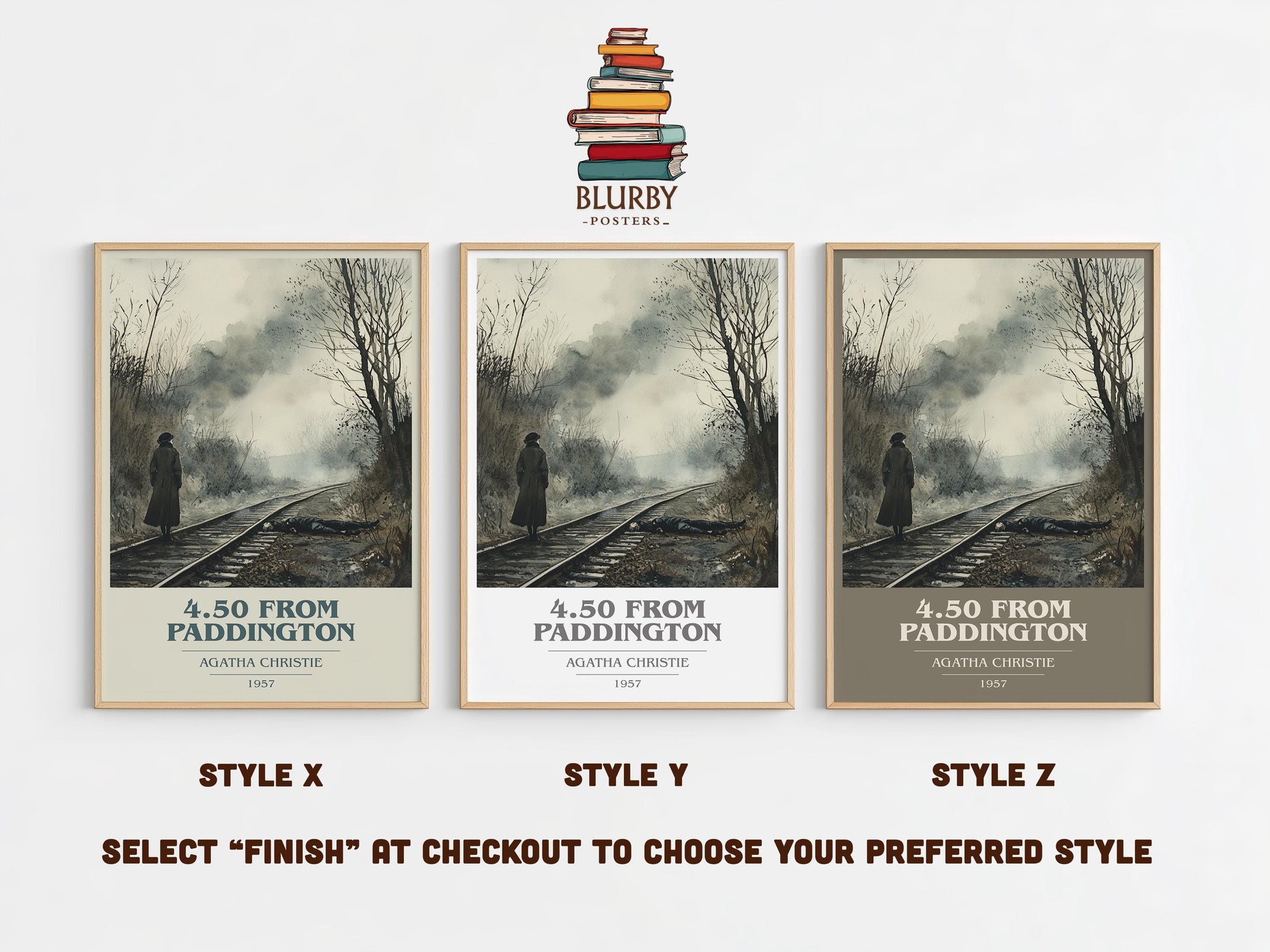 4.50 From Paddington by Agatha Christie | Book Poster | Literary Art Gift For Book Lover | Novel Inspired Wall Art | Free Delivery