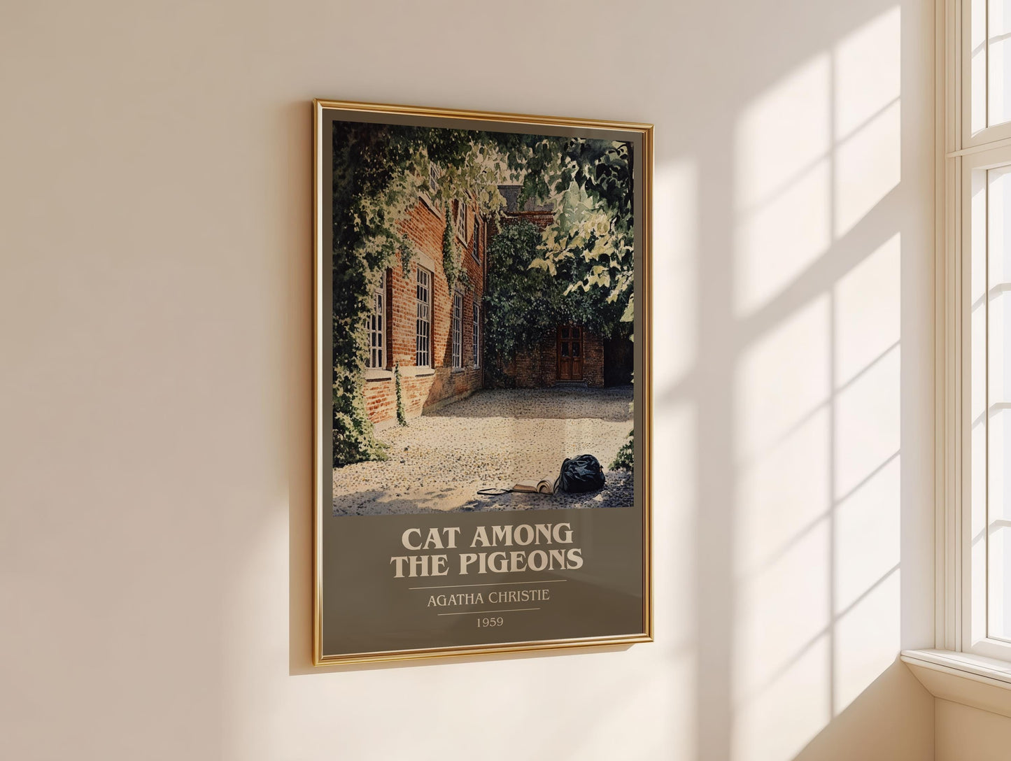 Cat Among The Pigeons by Agatha Christie | Book Poster | Literary Art Gift For Book Lover | Novel Inspired Wall Art | Free Delivery