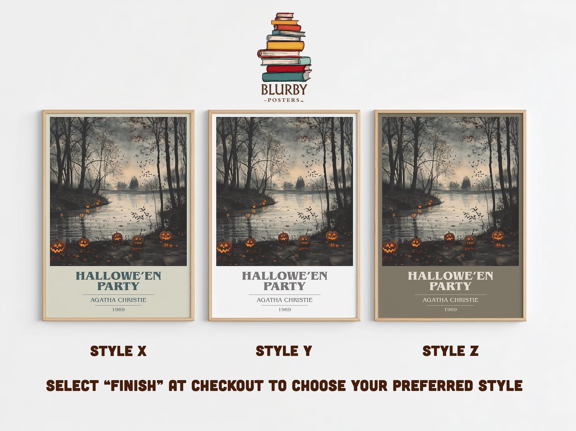 Hallowe'en Party by Agatha Christie | Book Poster | Literary Art Gift For Book Lover | Novel Inspired Wall Art | Free Delivery