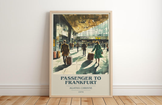 Passenger To Frankfurt by Agatha Christie | Book Poster | Literary Art Gift For Book Lover | Novel Inspired Wall Art | Free Delivery