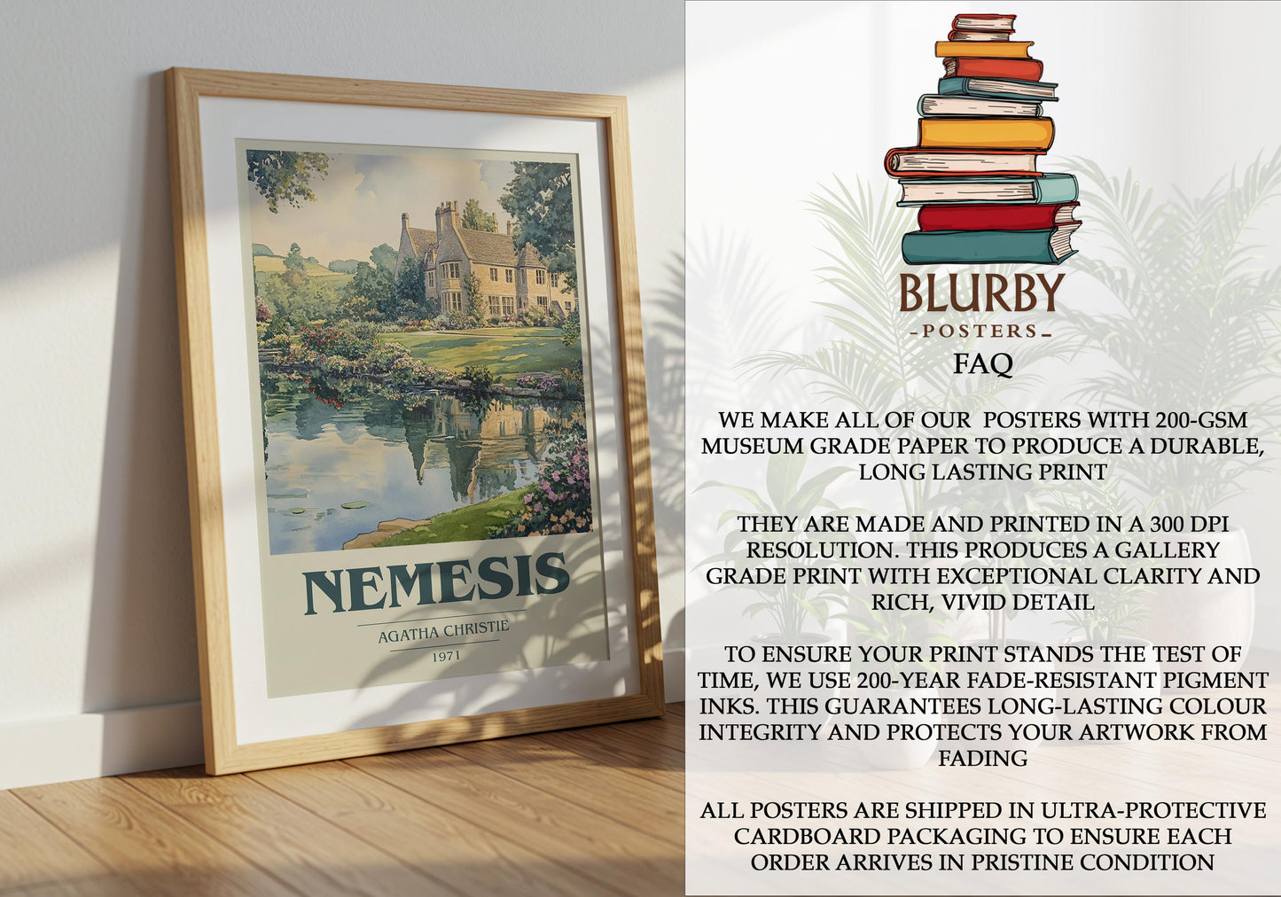 Nemesis by Agatha Christie | Book Poster | Literary Art Gift For Book Lover | Novel Inspired Wall Art | Free Delivery