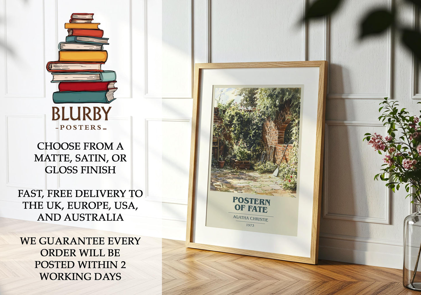 Postern Of Fate by Agatha Christie | Book Poster | Literary Art Gift For Book Lover | Novel Inspired Wall Art | Free Delivery