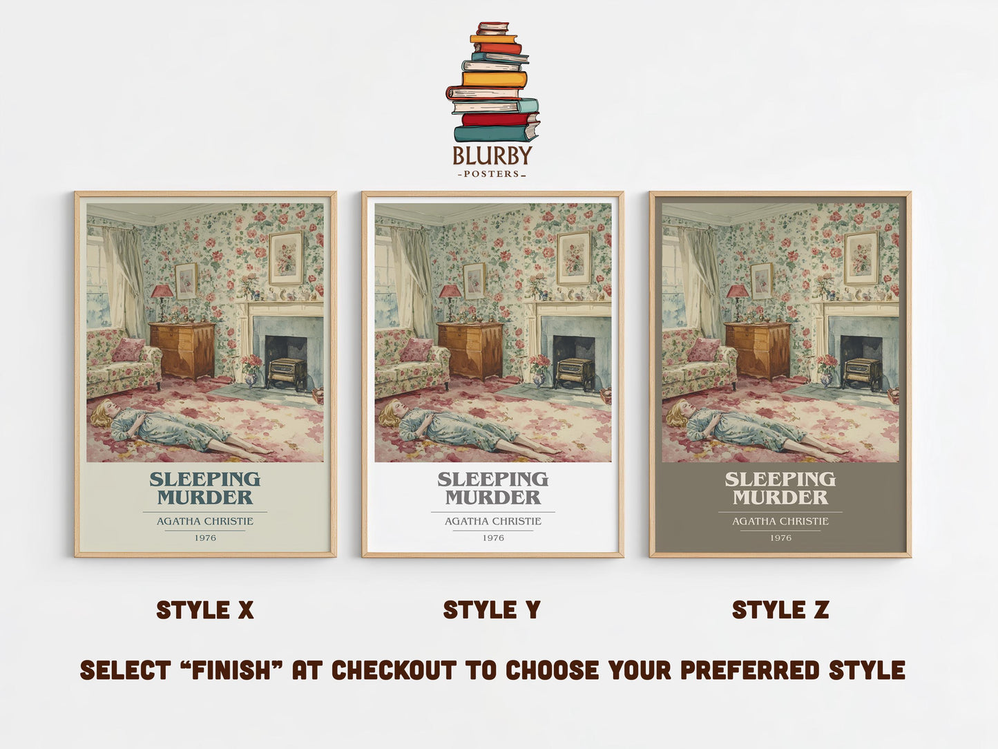 Sleeping Murder by Agatha Christie | Book Poster | Literary Art Gift For Book Lover | Novel Inspired Wall Art | Free Delivery