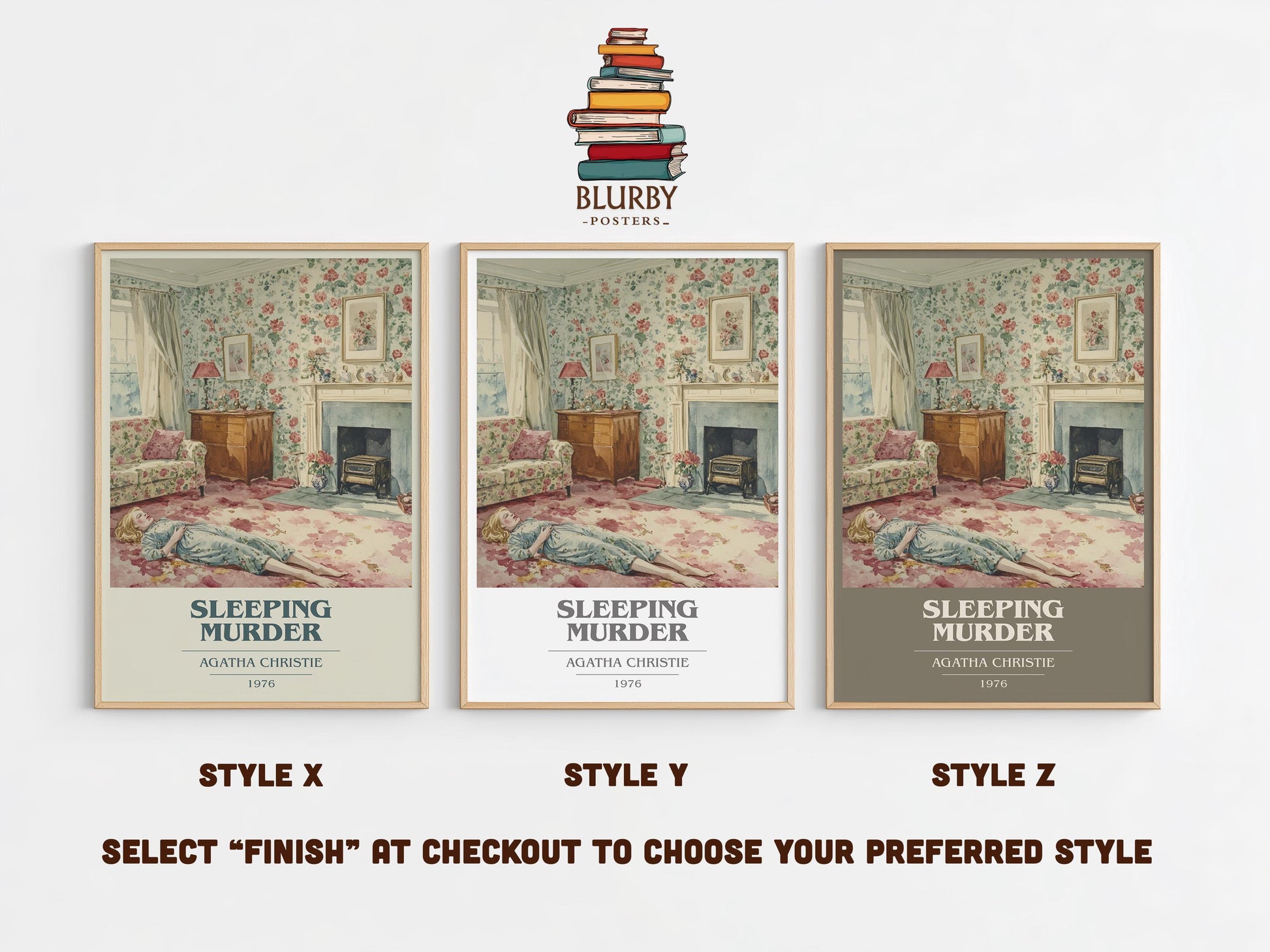 Sleeping Murder by Agatha Christie | Book Poster | Literary Art Gift For Book Lover | Novel Inspired Wall Art | Free Delivery