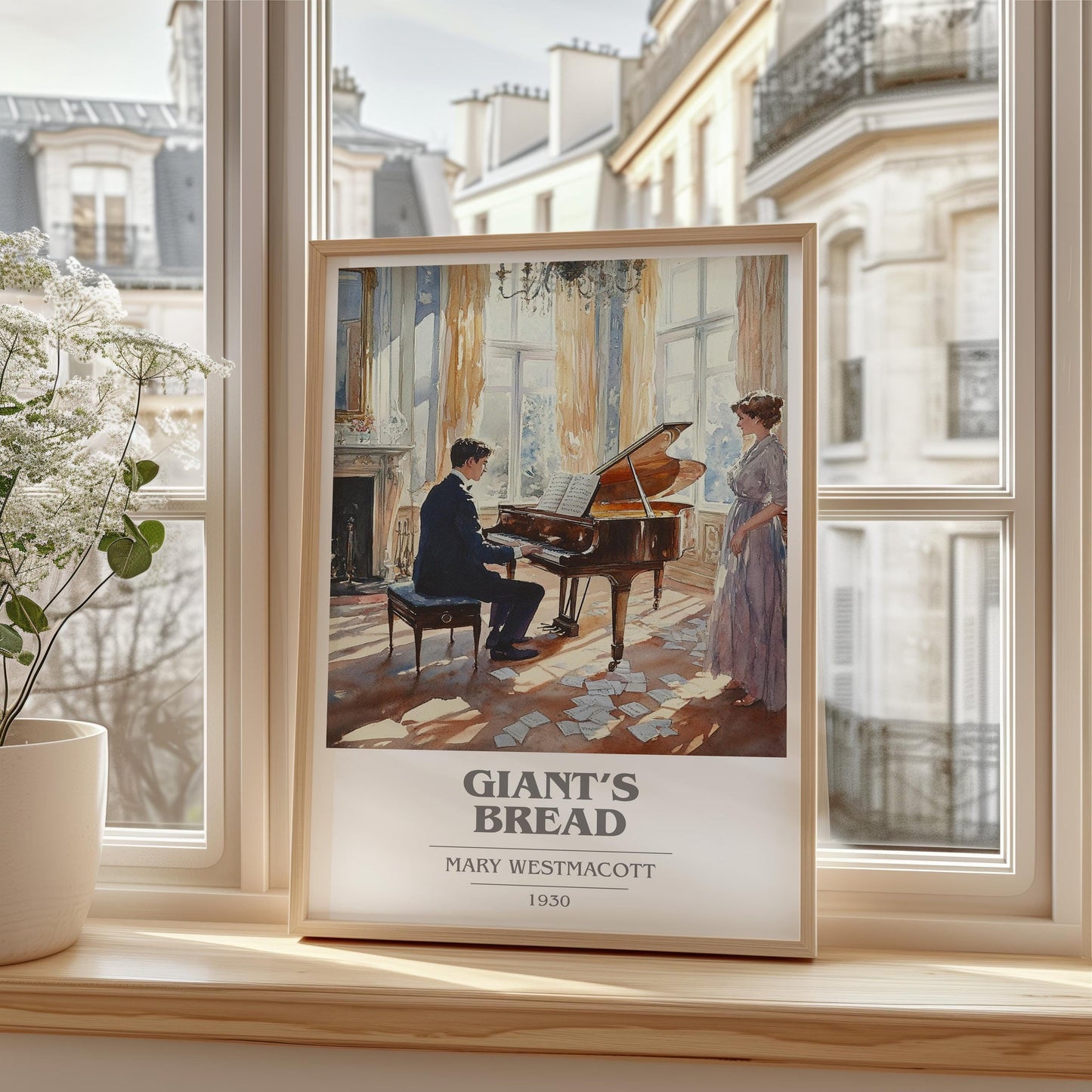 Giant’s Bread book cover print framed by window – literary home decor