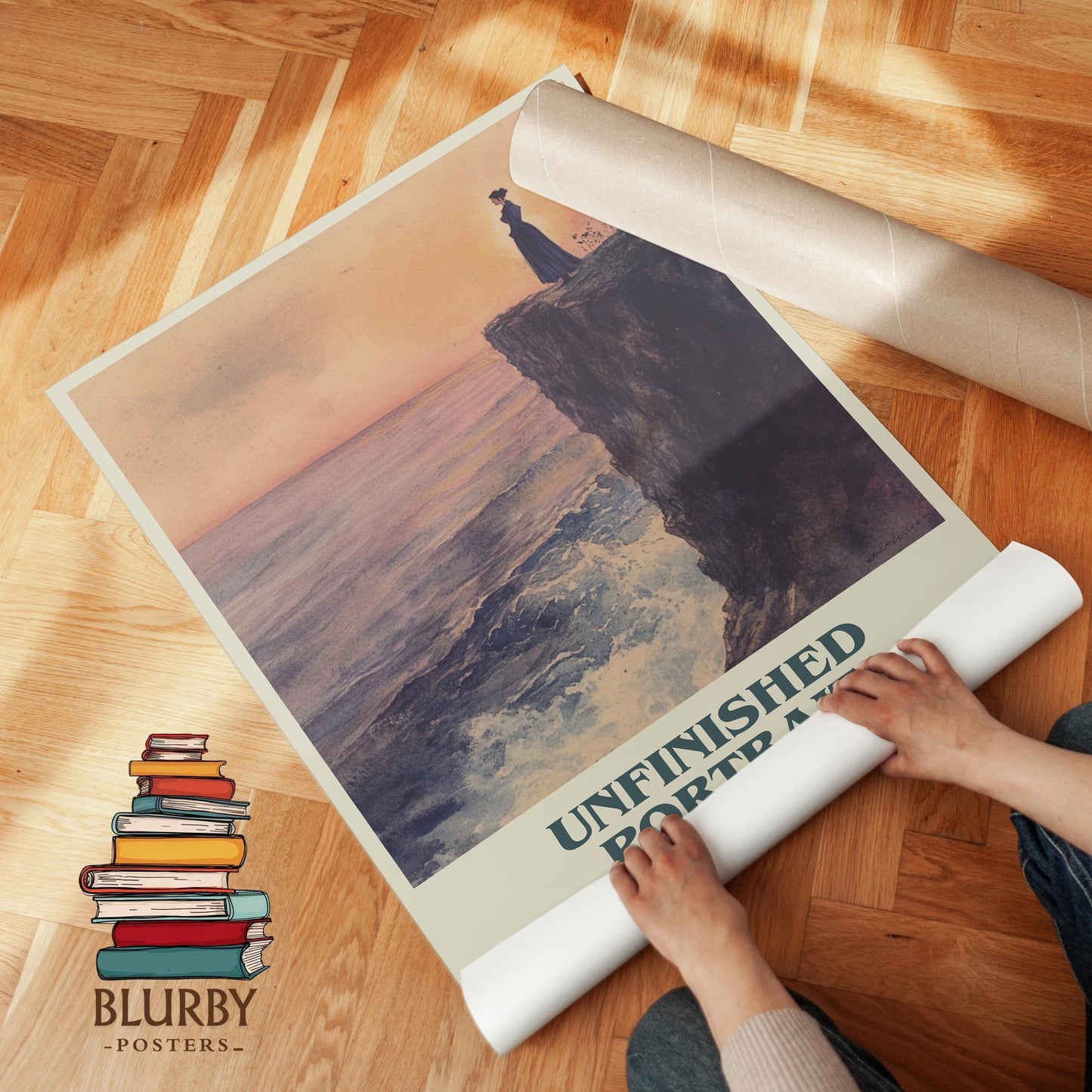 Unfinished Portrait book poster packaging – museum-quality print rolled in protective tube