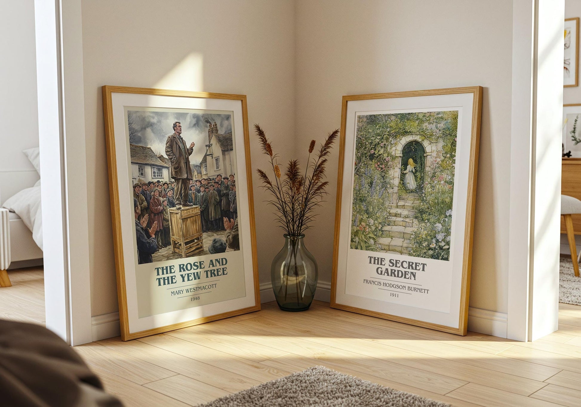 The Rose And The Yew Tree book cover poster paired in gallery wall – literary art prints