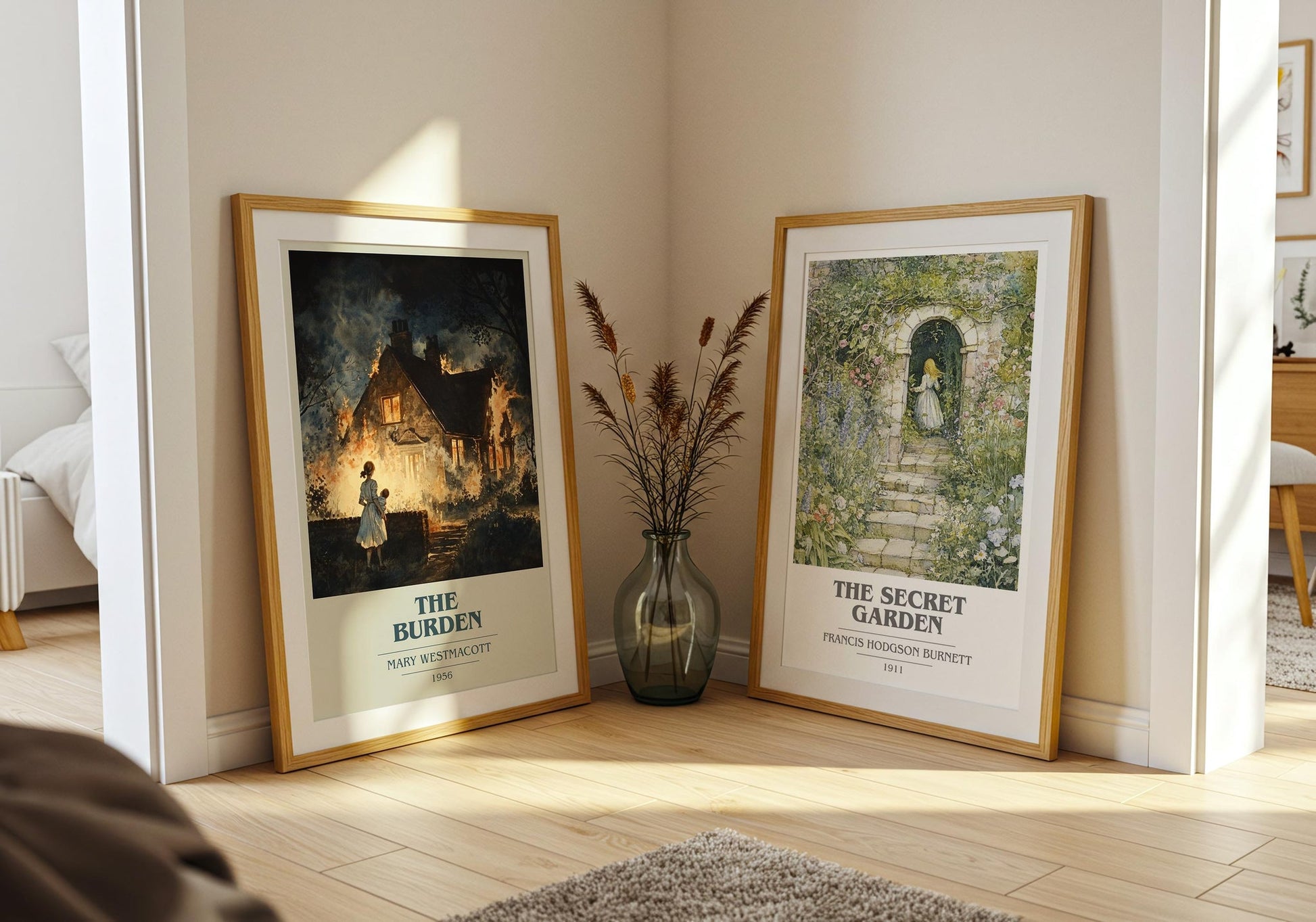 The Burden book cover poster paired in gallery wall – literary art prints