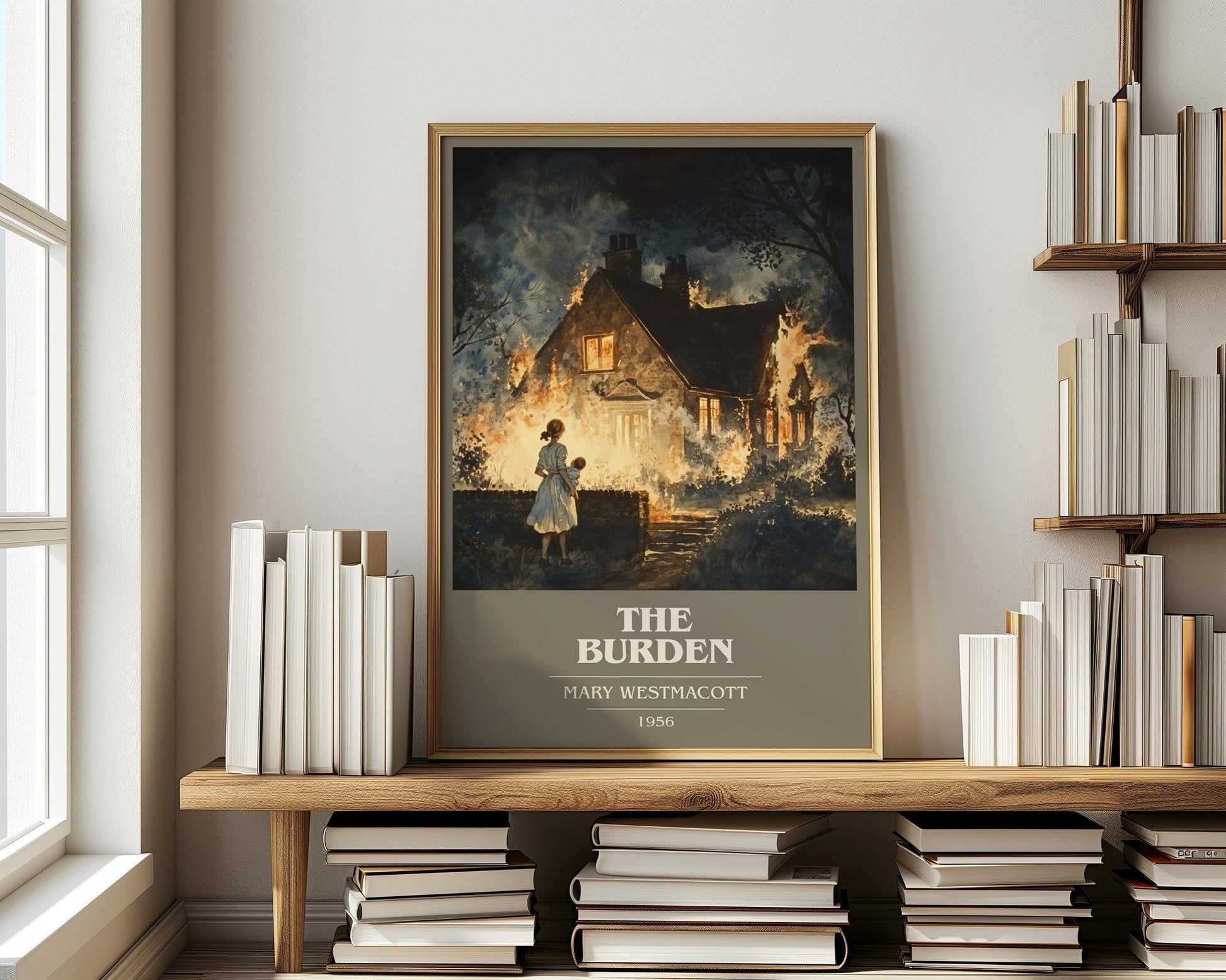 The Burden book cover print on bookshelf – Mary Westmacott fan gift