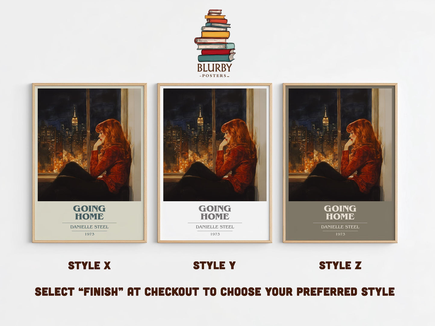 Going Home book cover poster colour and style options – Danielle Steel book art