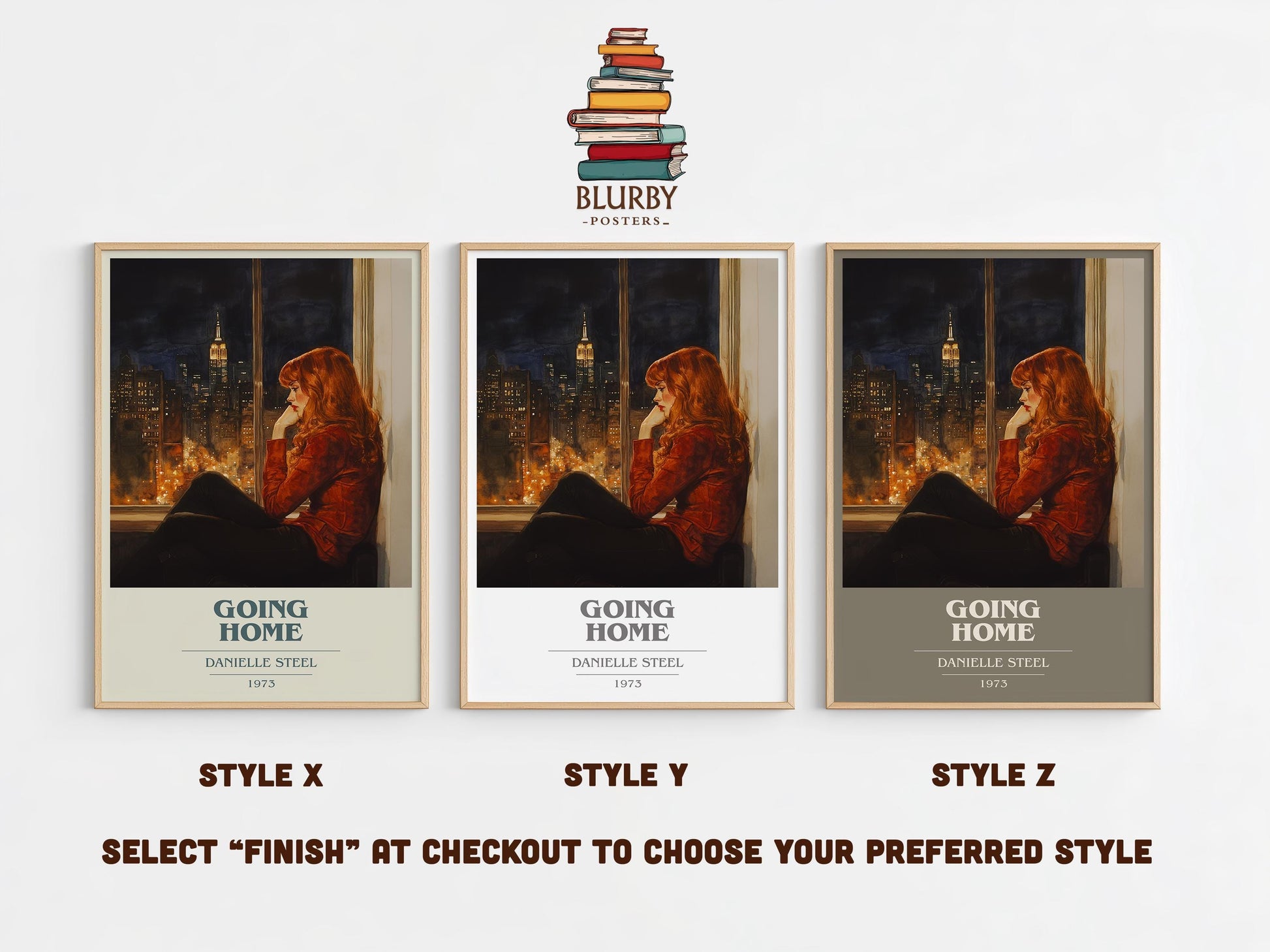 Going Home book cover poster colour and style options – Danielle Steel book art