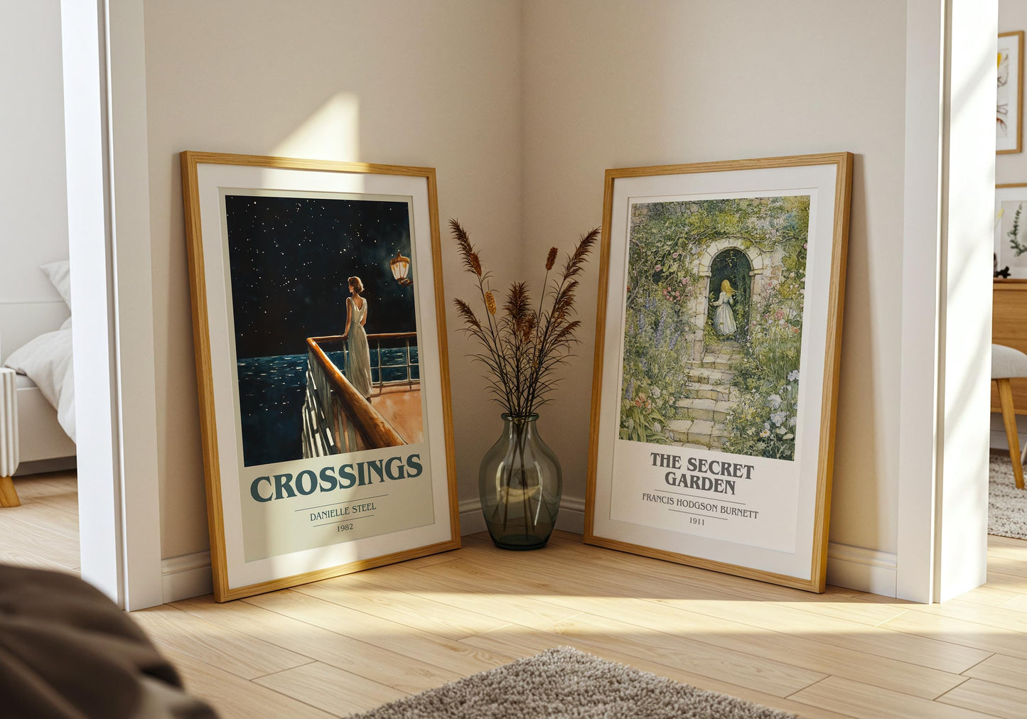 Crossings book cover poster paired in gallery wall – literary art prints