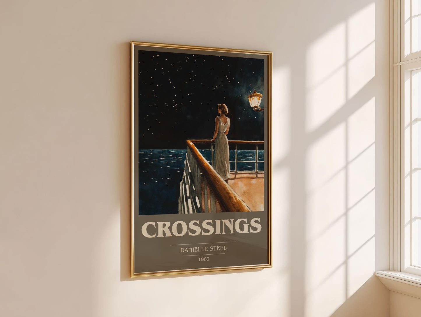 Crossings book cover book poster framed on wall – romance wall art
