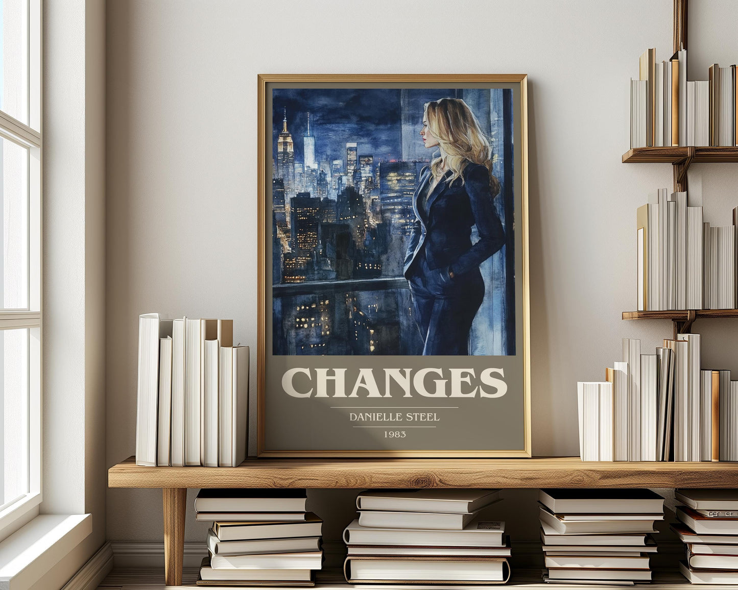 Changes book cover print on bookshelf – Danielle Steel fan gift