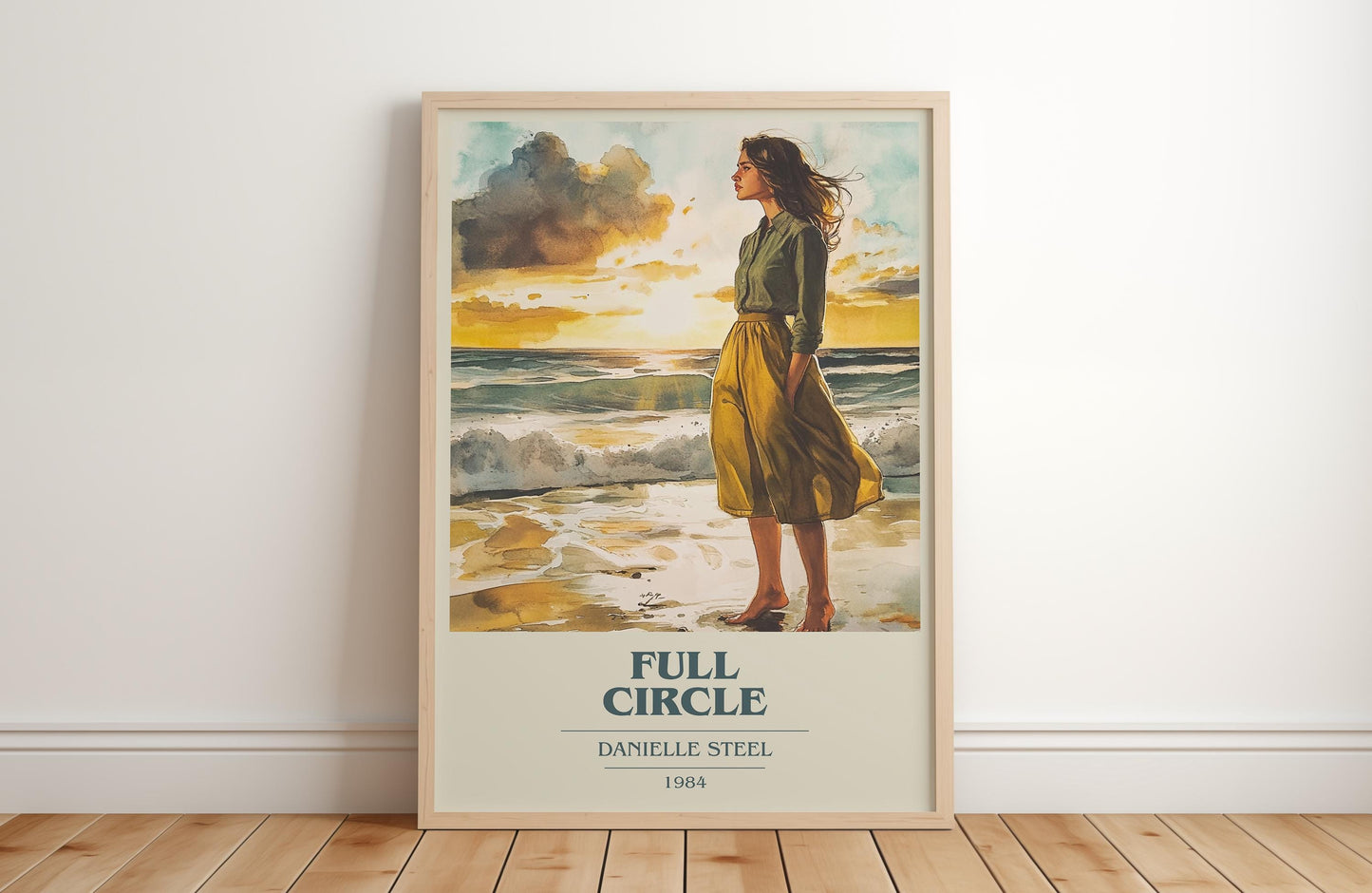 Full Circle book cover print in frame leaning in hallway – romance wall art