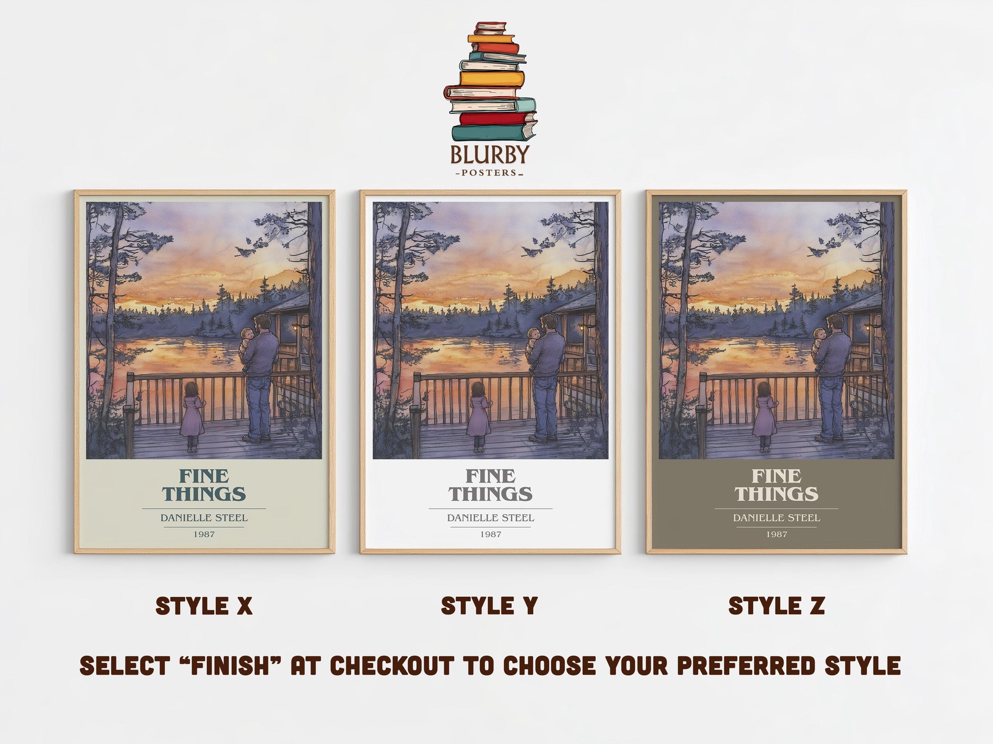 Fine Things book cover poster colour and style options – Danielle Steel book art