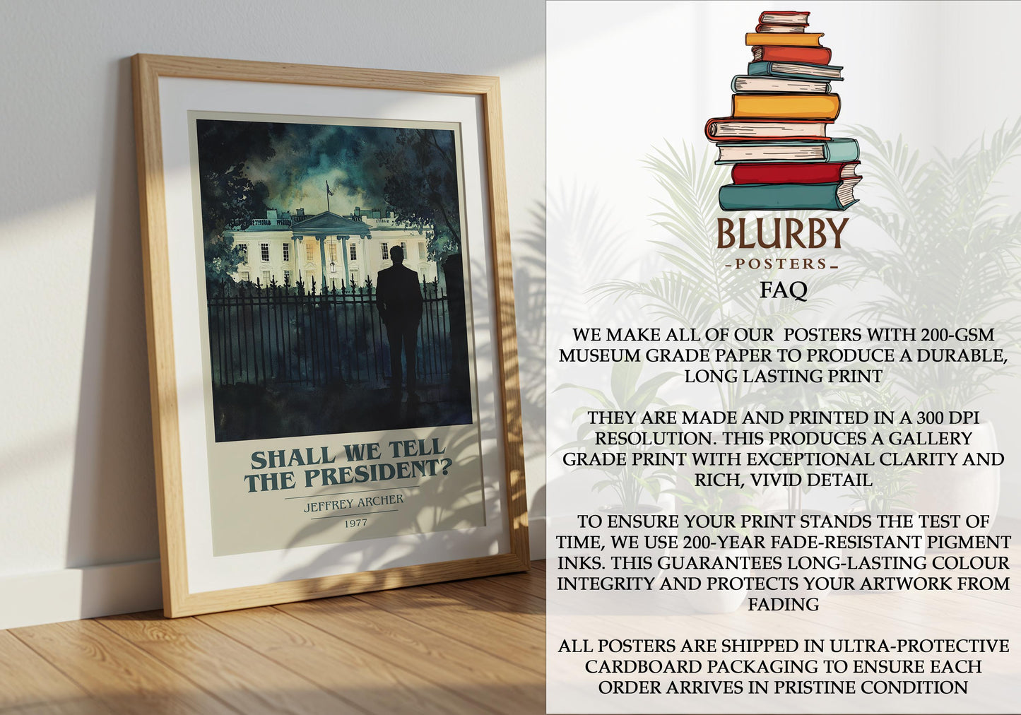 Shall We Tell The President? by Jeffrey Archer | Book Poster | Literary Art Gift For Book Lover | Novel Inspired Wall Art
