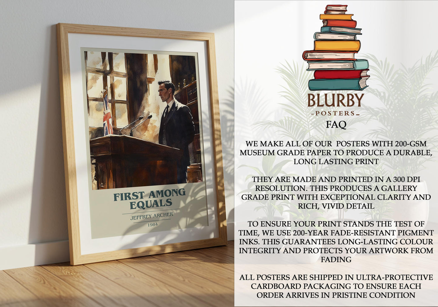 First Among Equals by Jeffrey Archer | Book Poster | Literary Art Gift For Book Lover | Novel Inspired Wall Art