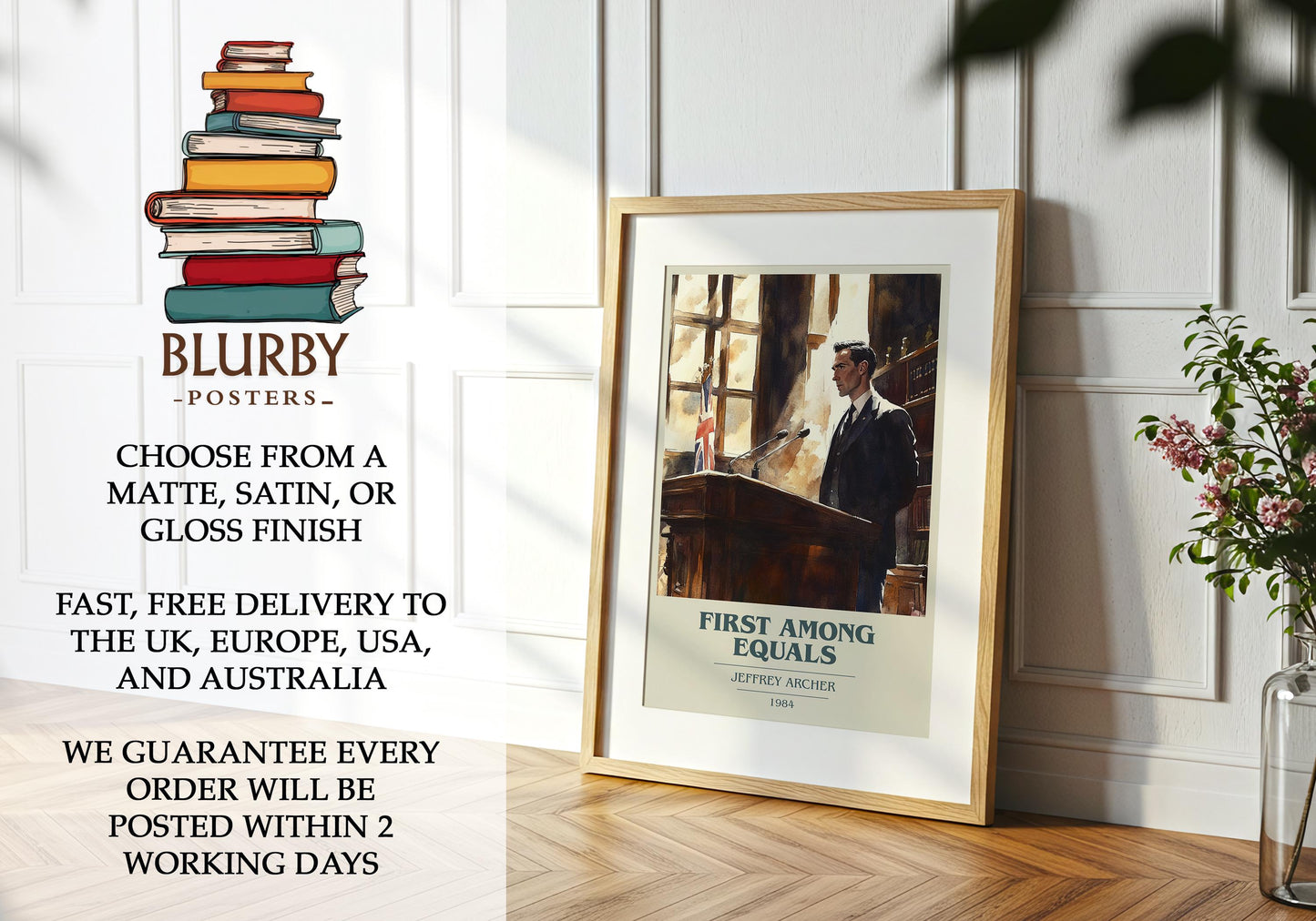 First Among Equals by Jeffrey Archer | Book Poster | Literary Art Gift For Book Lover | Novel Inspired Wall Art