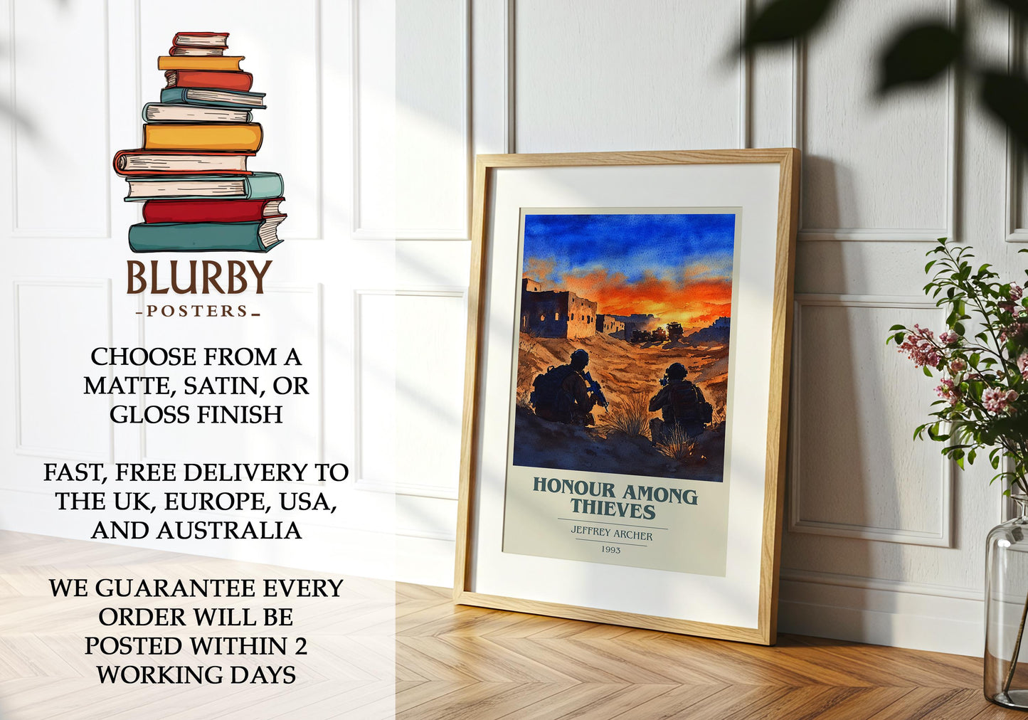 Honour Among Thieves by Jeffrey Archer | Book Poster | Literary Art Gift For Book Lover | Novel Inspired Wall Art