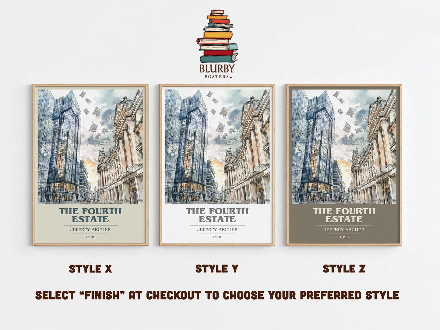 The Fourth Estate by Jeffrey Archer | Book Poster | Literary Art Gift For Book Lover | Novel Inspired Wall Art