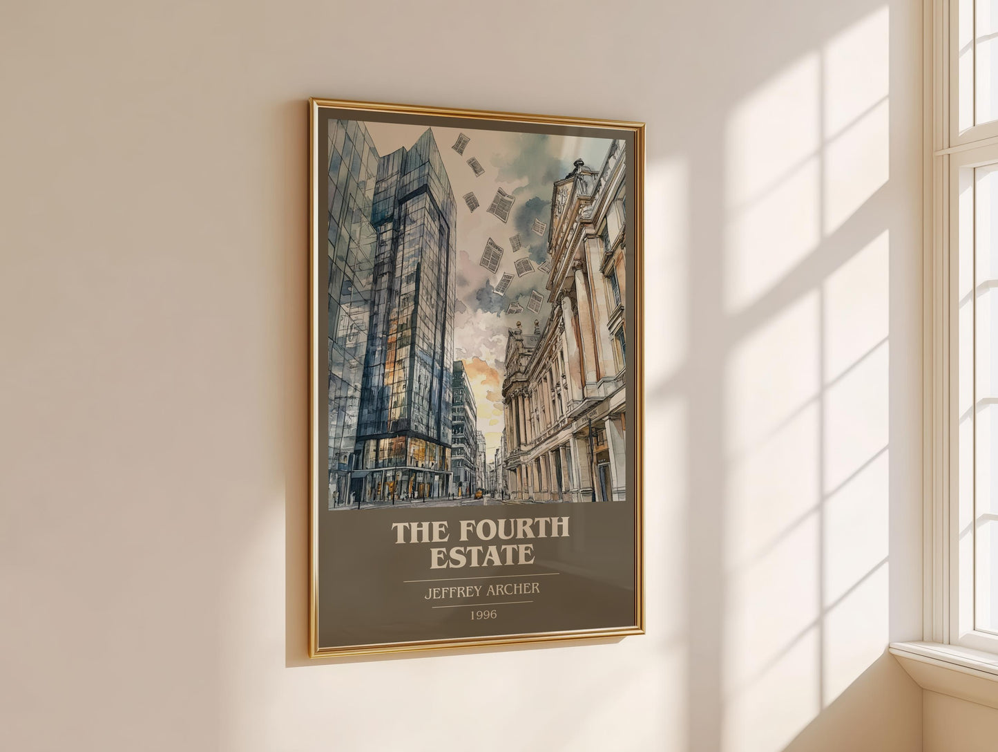 The Fourth Estate by Jeffrey Archer | Book Poster | Literary Art Gift For Book Lover | Novel Inspired Wall Art