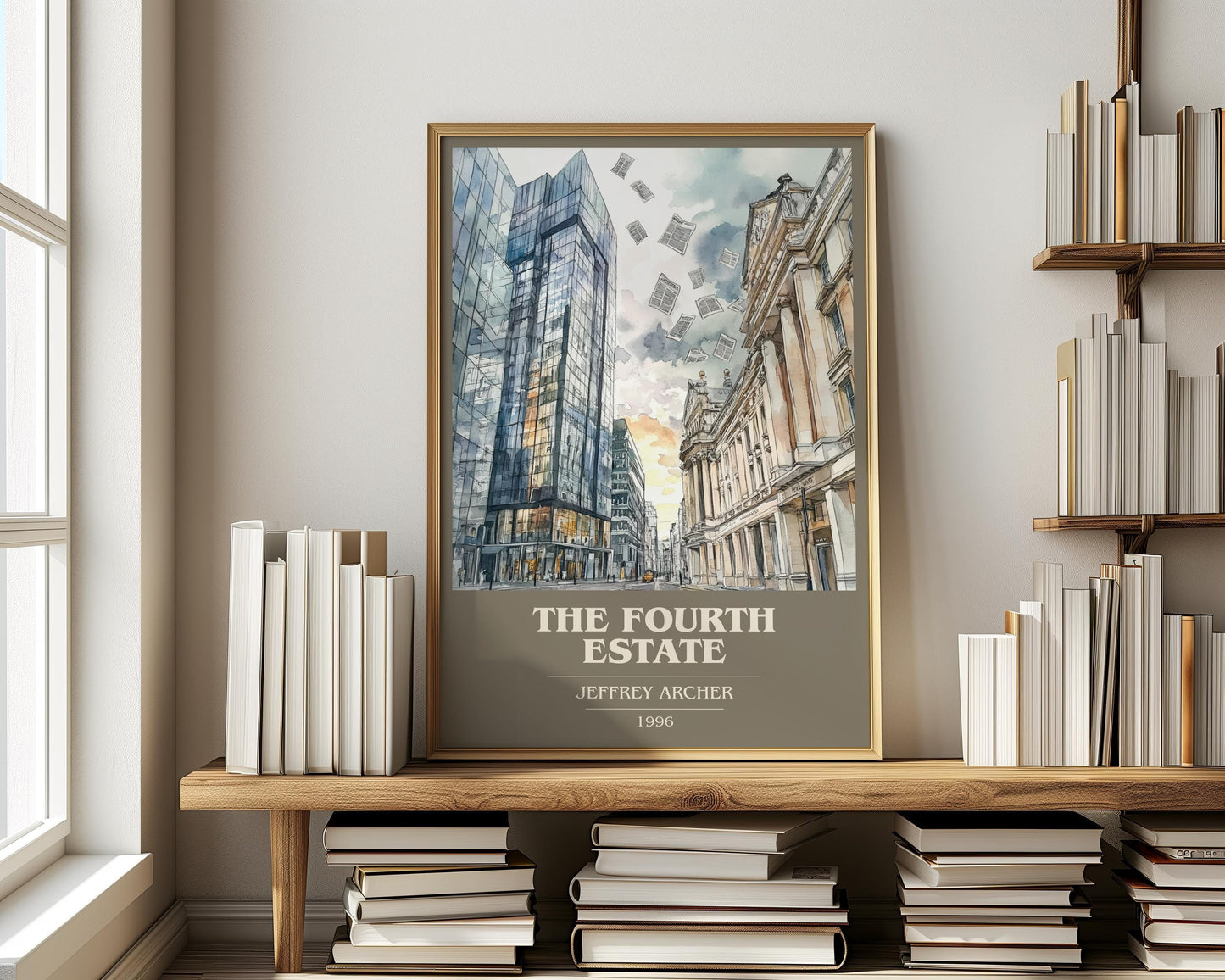 The Fourth Estate by Jeffrey Archer | Book Poster | Literary Art Gift For Book Lover | Novel Inspired Wall Art
