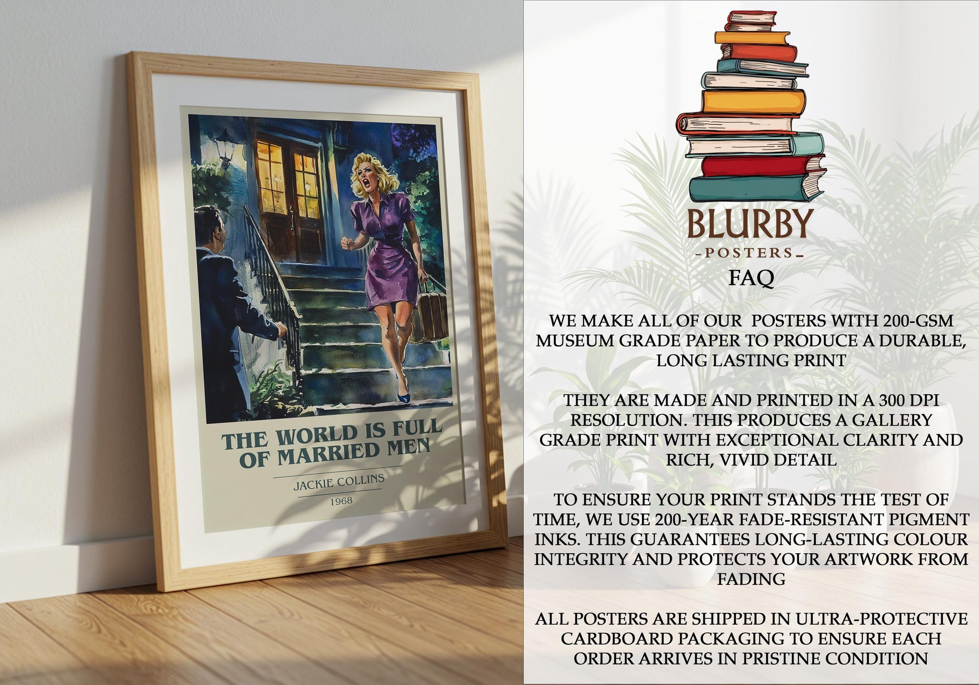 The World Is Full Of Married Men by Jackie Collins | Book Poster | Literary Art Gift For Book Lover | Novel Inspired Wall Art