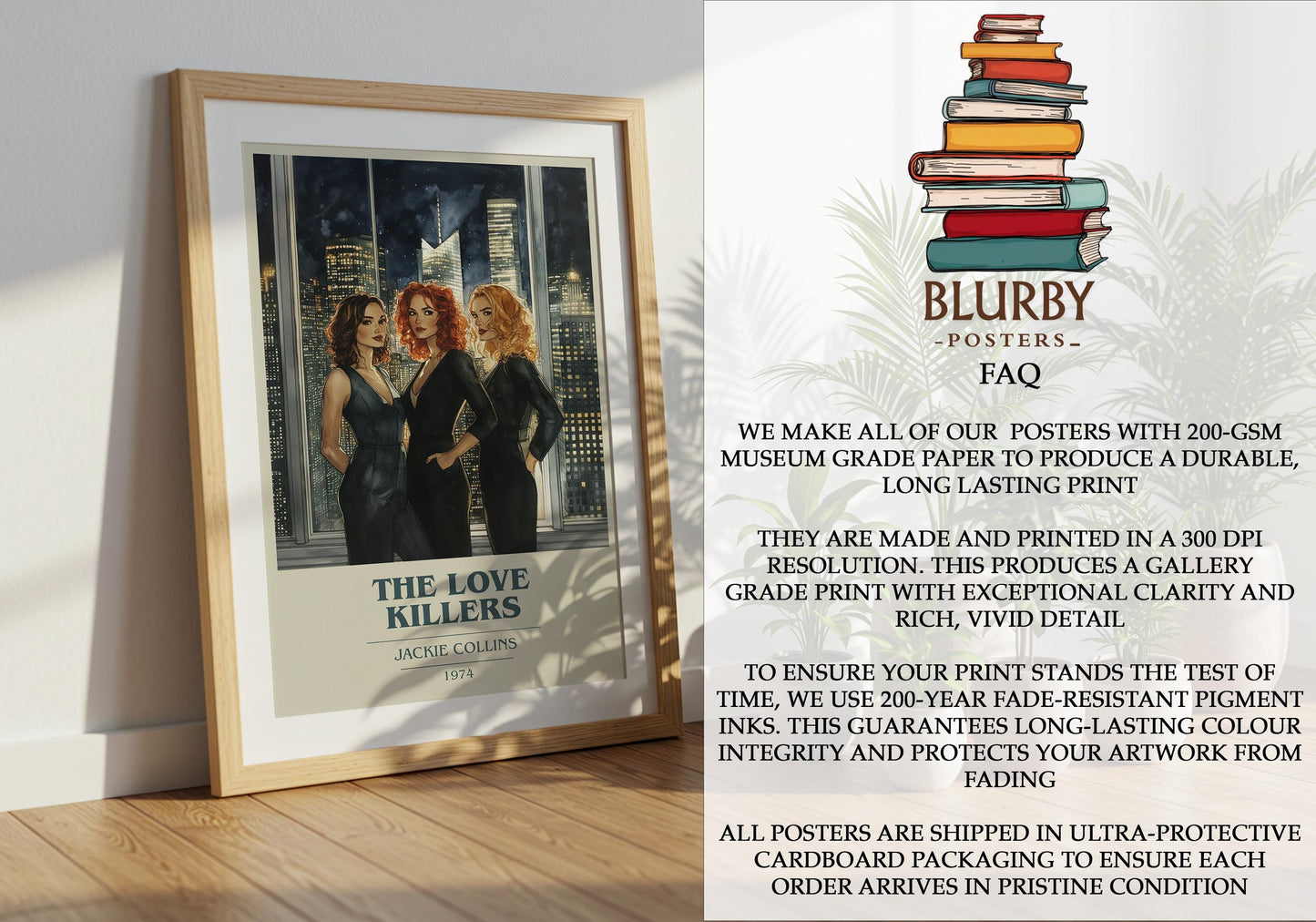 The Love Killers by Jackie Collins | Book Poster | Literary Art Gift For Book Lover | Novel Inspired Wall Art