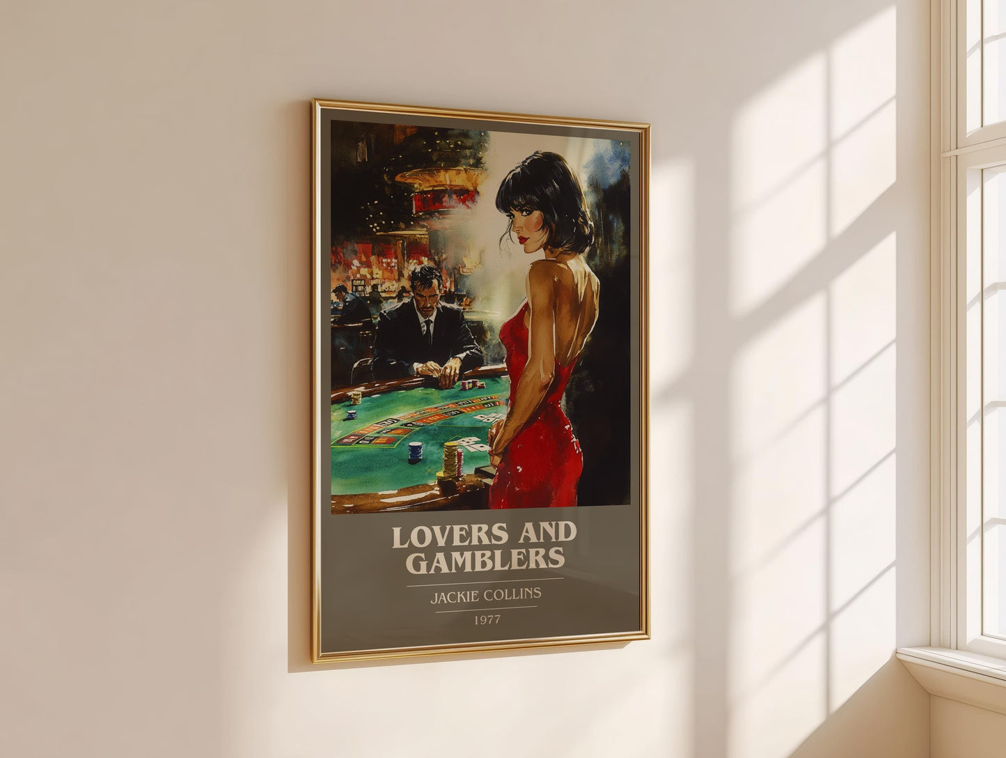 Lovers and Gamblers by Jackie Collins | Book Poster | Literary Art Gift For Book Lover | Novel Inspired Wall Art