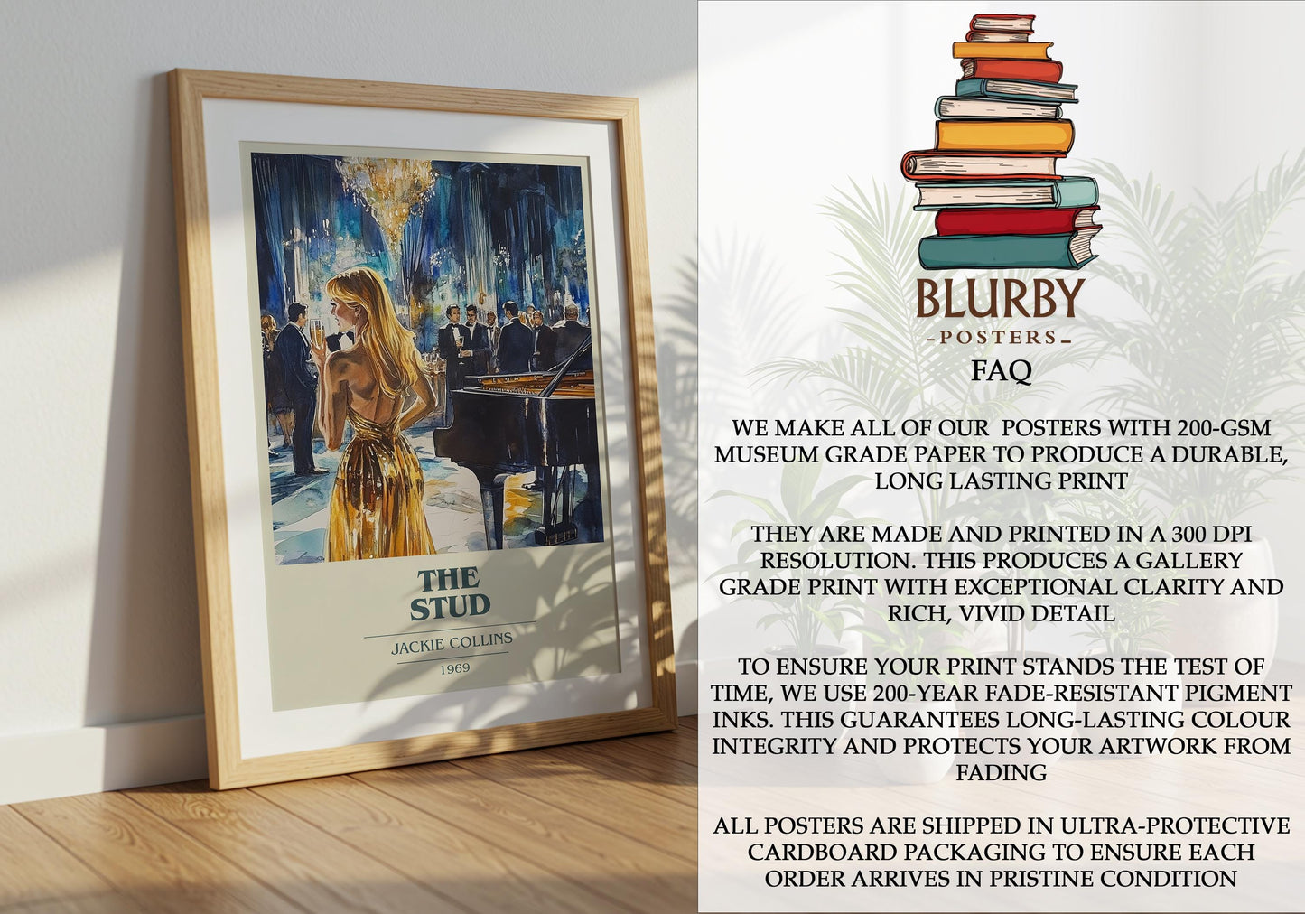 The Stud by Jackie Collins | Book Poster | Literary Art Gift For Book Lover | Novel Inspired Wall Art