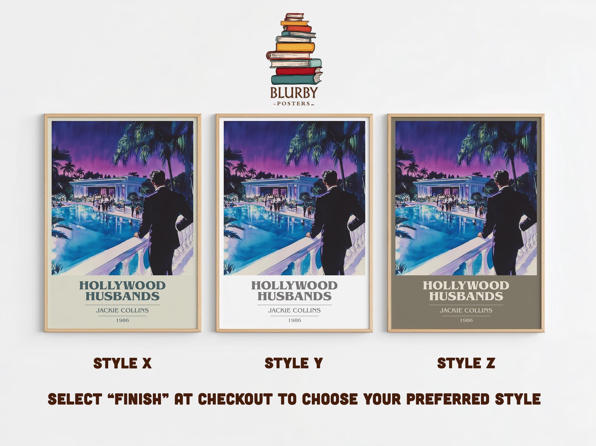 Hollywood Husbands by Jackie Collins | Book Poster | Literary Art Gift For Book Lover | Novel Inspired Wall Art