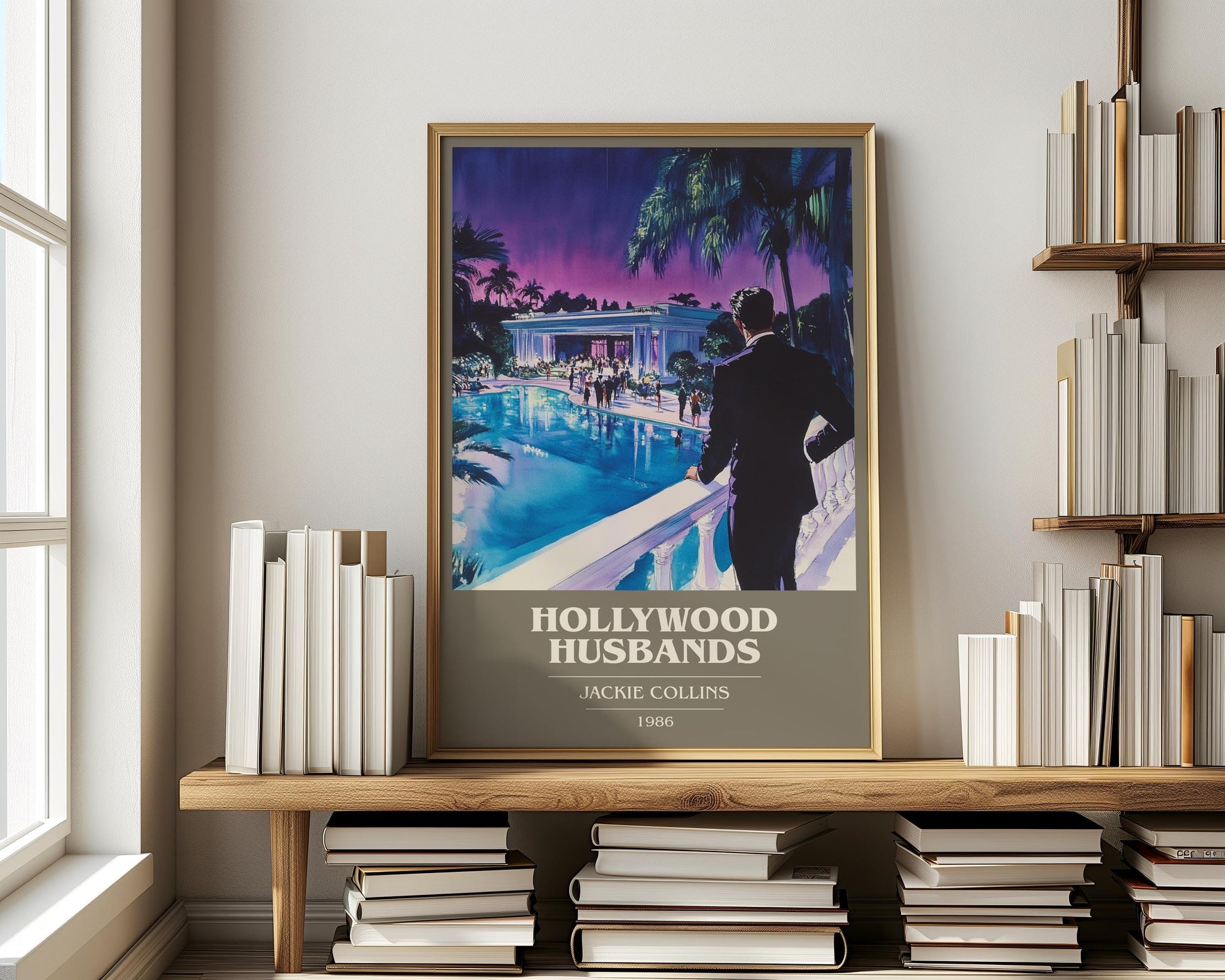 Hollywood Husbands by Jackie Collins | Book Poster | Literary Art Gift For Book Lover | Novel Inspired Wall Art