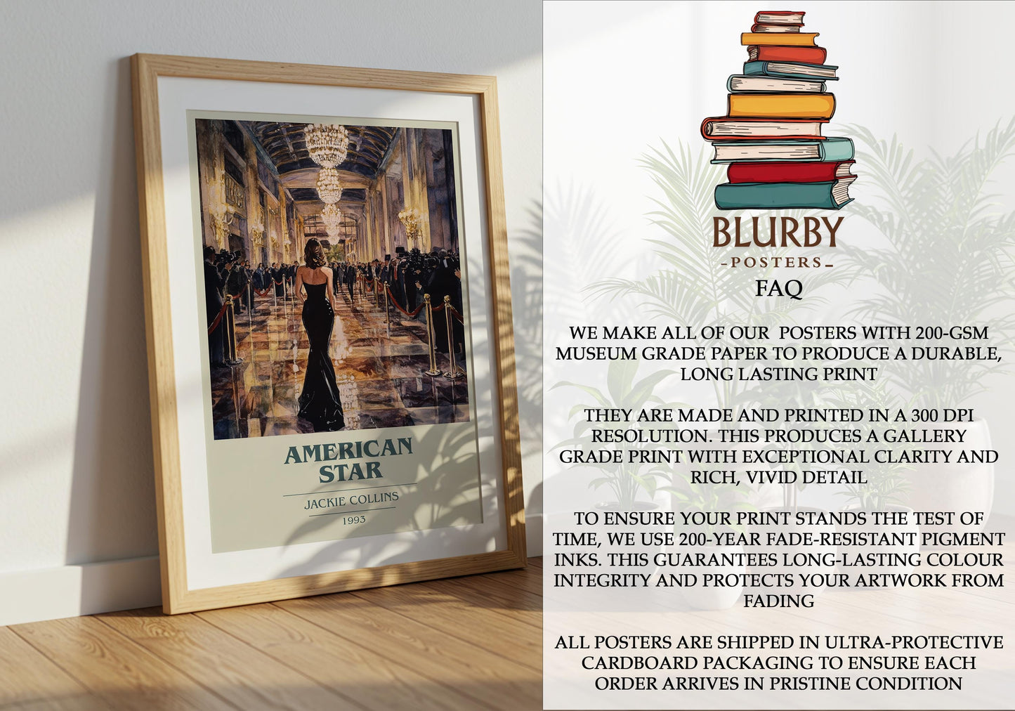 American Star by Jackie Collins | Book Poster | Literary Art Gift For Book Lover | Novel Inspired Wall Art