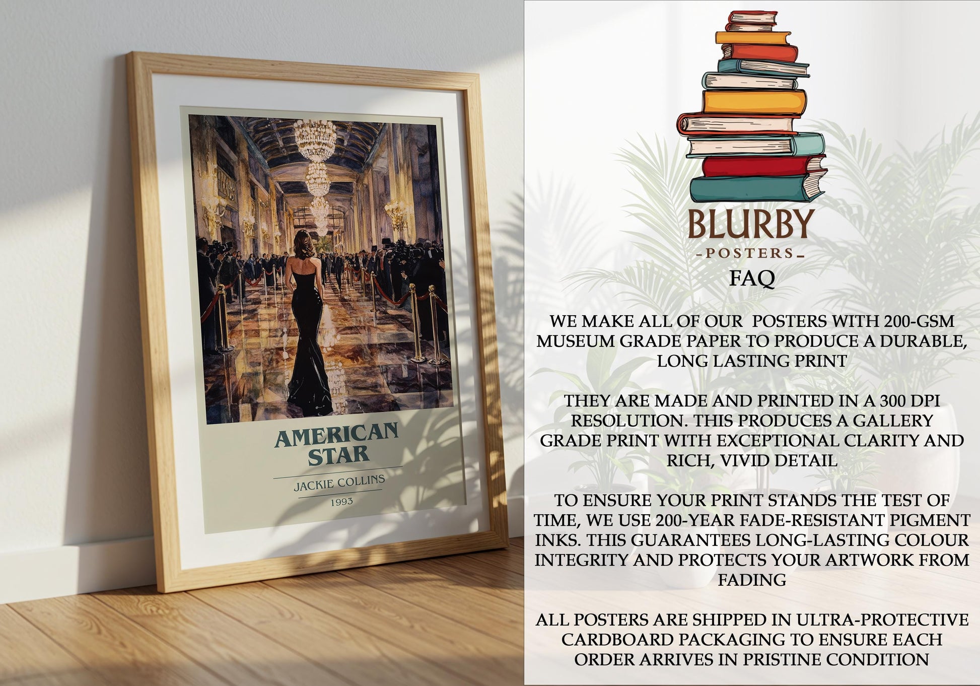 American Star by Jackie Collins | Book Poster | Literary Art Gift For Book Lover | Novel Inspired Wall Art