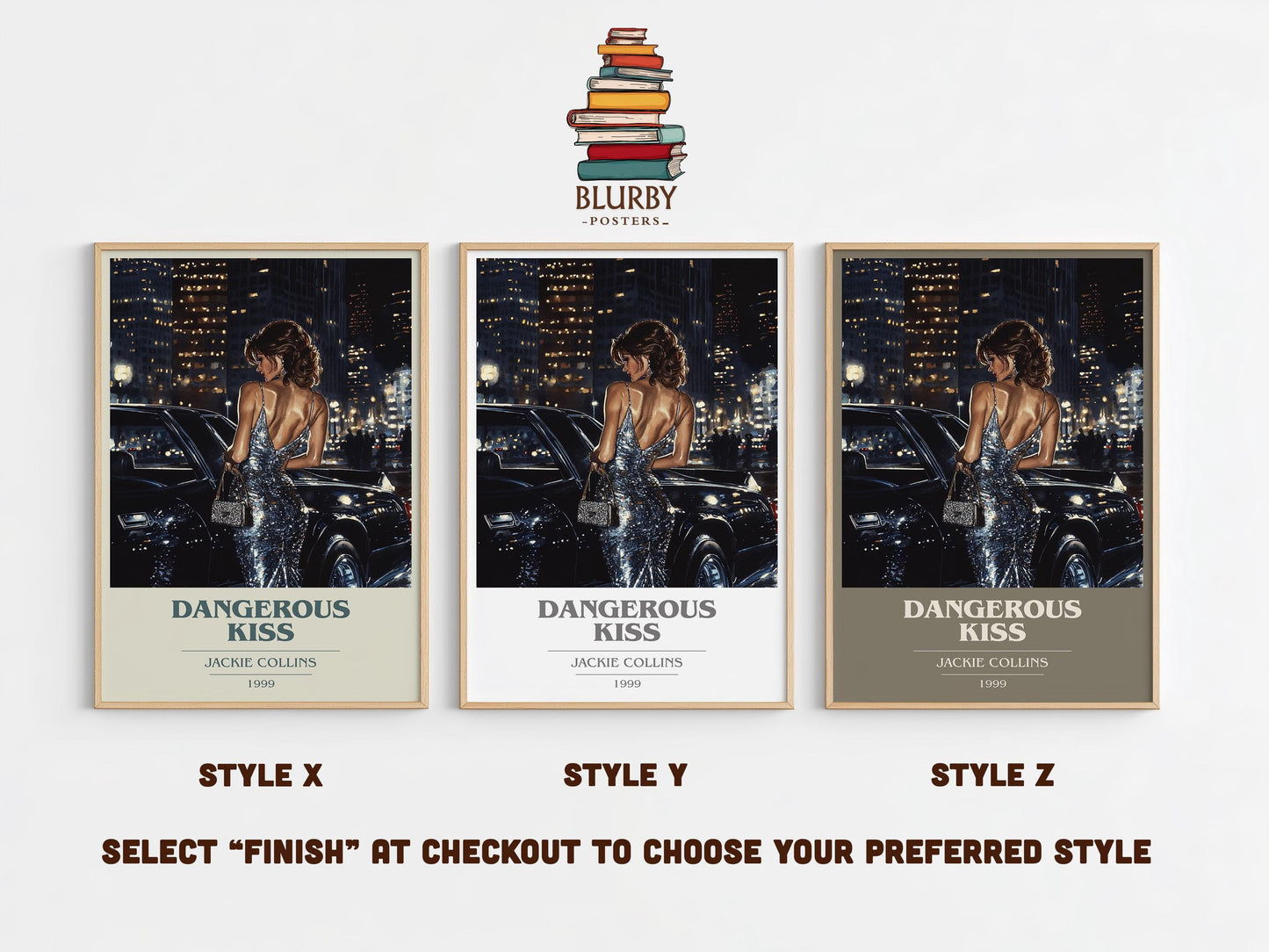 Dangerous Kiss by Jackie Collins | Book Poster | Literary Art Gift For Book Lover | Novel Inspired Wall Art