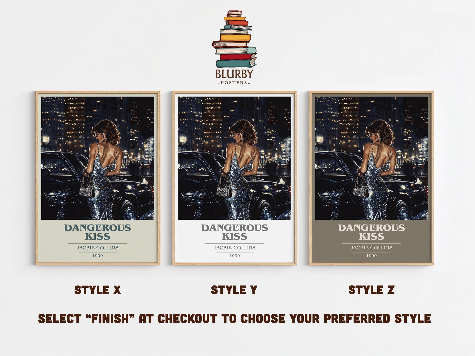 Dangerous Kiss by Jackie Collins | Book Poster | Literary Art Gift For Book Lover | Novel Inspired Wall Art