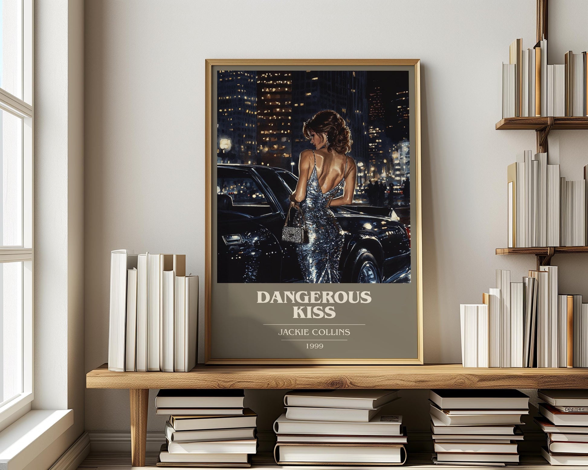 Dangerous Kiss by Jackie Collins | Book Poster | Literary Art Gift For Book Lover | Novel Inspired Wall Art